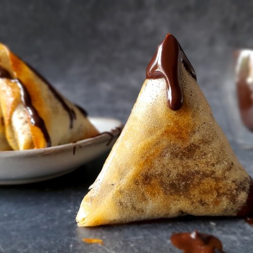 samoussas sucrés banane chocolat coco cuits au four