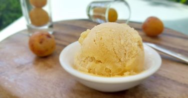 une boule de sorbet mirabelles maison