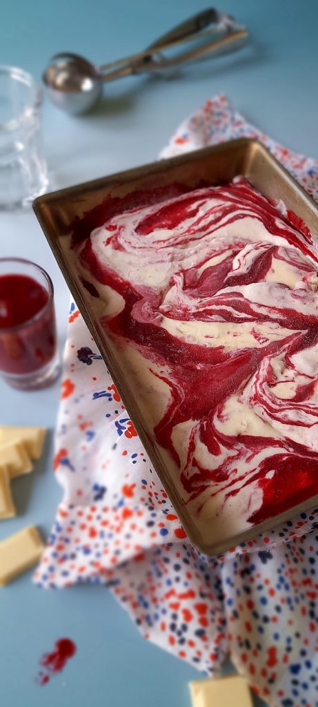 glace chocolat blanc framboise marbree