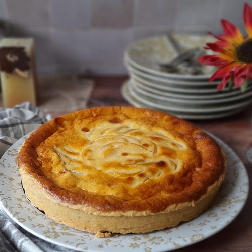 Tarte aux prunes jaunes et appareil au mascarpone